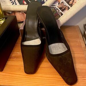 Coach Signature Kitten Heel Mule